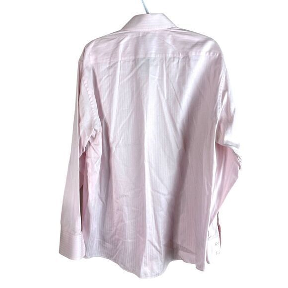 Hugo Boss Two Ply Dress Shirt Mens 2XL 18 34/35 Pink L/S Cotton Button Up - Picture 3 of 4